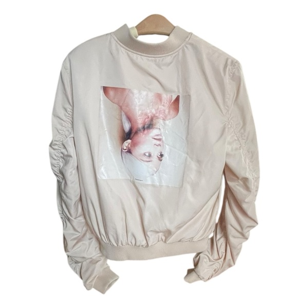 H&M Ariana grande sweetener pink satin bomber jacket girls youth Size 20 - Picture 7 of 11